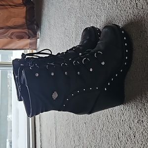Womens Harley Davidson Wedge Lace up Boots